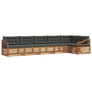 vidaXL Outdoor-Sofagarnitur mit Kissen 6 pcs Natur und Anthrazit