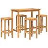 vidaXL Outdoor Bar Set 5 stk. Unbehandelt Massivholz Teak