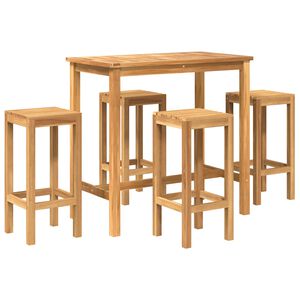 vidaXL Outdoor Bar Set 5 stk. Unbehandelt Massivholz Teak