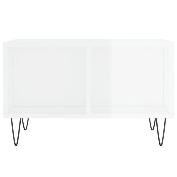 vidaXL Couchtisch Hochglanz-Weiß 60x50x36,5 cm Holzwerkstoff