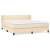 vidaXL Boxspringbett mit Matratze Creme 180x200 cm Stoff
