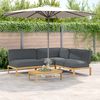 vidaXL Sofa Set mit Kissen Uni 4 pcs Anthrazit Massivholz Akazie