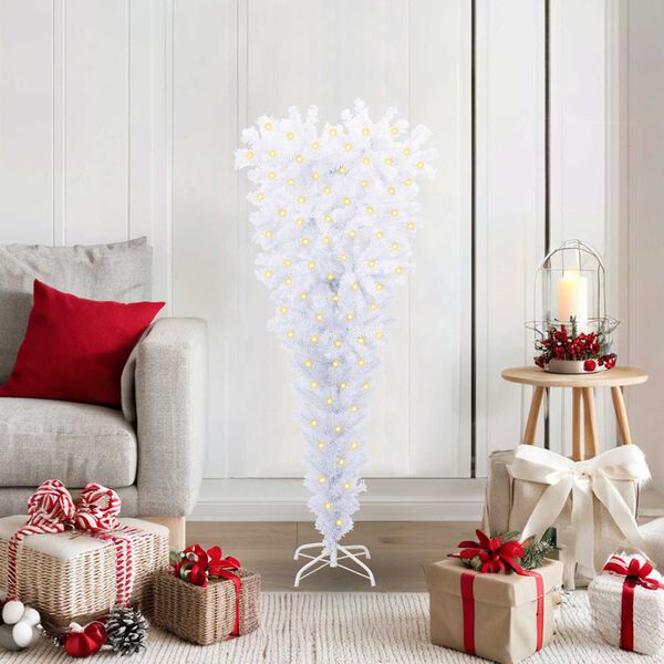 vidaXL K&uuml;nstlicher Weihnachtsbaum Wei&szlig; 120 cm PVC und Stahl
