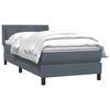 vidaXL Boxspringbett mit Matratze Dunkelgrau 80x210 cm Samt