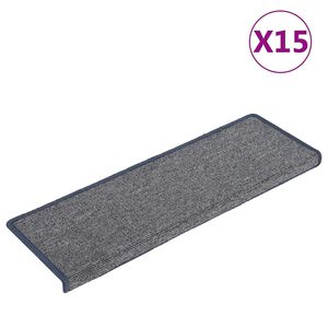 vidaXL Stufenmatten 15 Stk. 65 x 21 x 4 cm Hellgrau und Blau Rechteckiger Rand