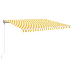 vidaXL Automatische Markise mit LED & Windsensor 400x350 Gelb/Wei&szlig;