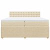 vidaXL Boxspringbett mit Matratze Creme 200x200 cm Stoff