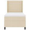 vidaXL Boxspringbett mit Matratze mit Kopfteil Creme 190 x 90 cm Stoff