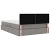 vidaXL Bett mit Stauraum und LED mit Matratze Taupe 140 x 200 cm Stoff