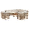 vidaXL Outdoor-Sofagarnitur 13 stk. 12-Sitzer Natur und Cremewei&szlig;