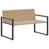 vidaXL Bank mit Kissen Beige und Cremewei&szlig; 115 x 65 x 72 cm Rattan