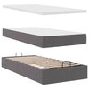 vidaXL Ottoman-Bett mit Matratze Grau 90x190 cm Kunstleder