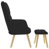 vidaXL Relaxsessel mit Hocker Schwarz Stoff