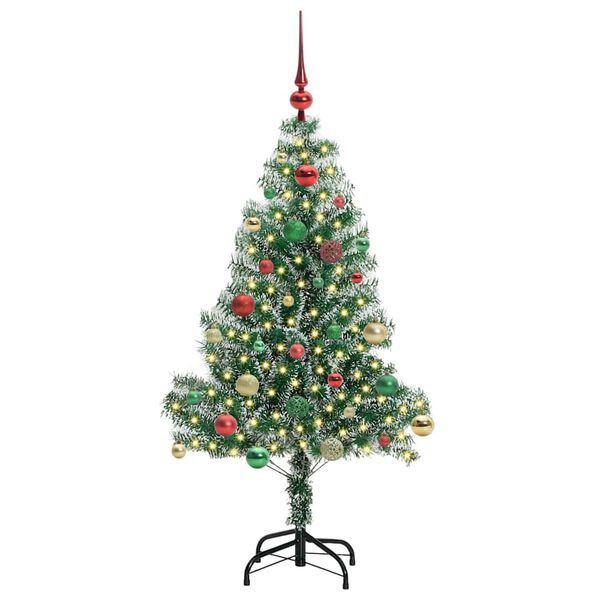 vidaXL K&uuml;nstlicher Weihnachtsbaum beschneit mit LED Licht 150 cm