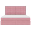 vidaXL Bett mit Stauraum und LED mit Matratze Rosa 180 x 200 cm Samt