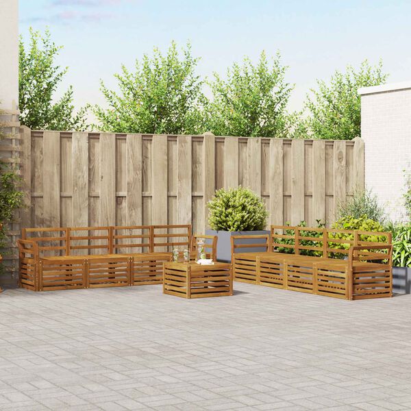 vidaXL Sofagarnituren 9 pcs Natur Massivholz Akazie