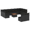 vidaXL 13-tlg. Garten-Sofagarnitur mit Kissen Schwarz Poly Rattan