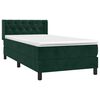 vidaXL Boxspringbett mit Matratze Dunkelgr&uuml;n 80x200 cm Samt