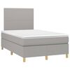 vidaXL Boxspringbett mit Matratze & LED Hellgrau 120x200 cm Stoff