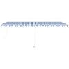 vidaXL Markise Manuell Einziehbar mit LED 600x350 cm Blau und Wei&szlig;