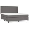 vidaXL Boxspringbett mit Matratze Grau 160x200 cm Kunstleder