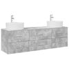vidaXL Badezimmerschrank-Set 3 stk. Betongrau 161 x 44,5 x 76 cm