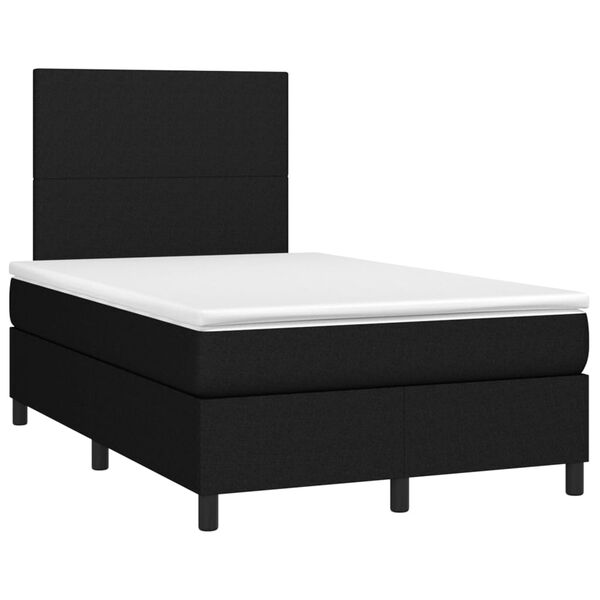 vidaXL Boxspringbett mit Matratze & LED Schwarz 120x190 cm Stoff
