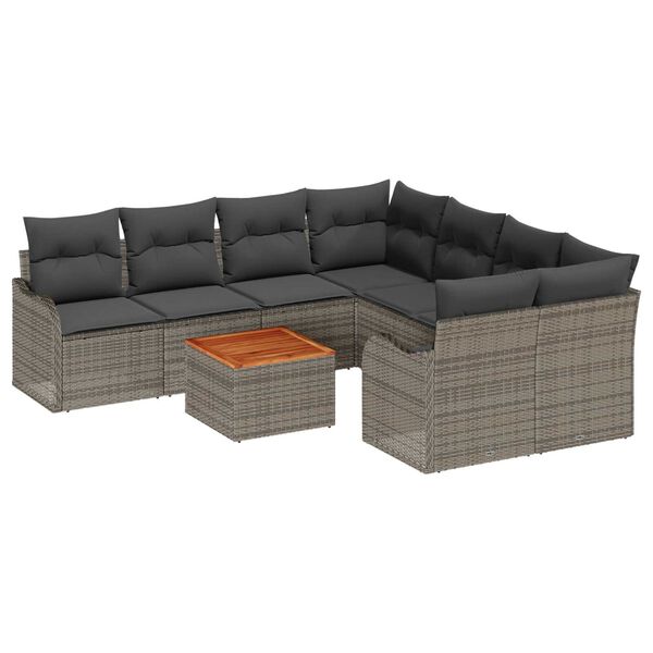 vidaXL Garten-Sofa-Set 9 pcs Grau