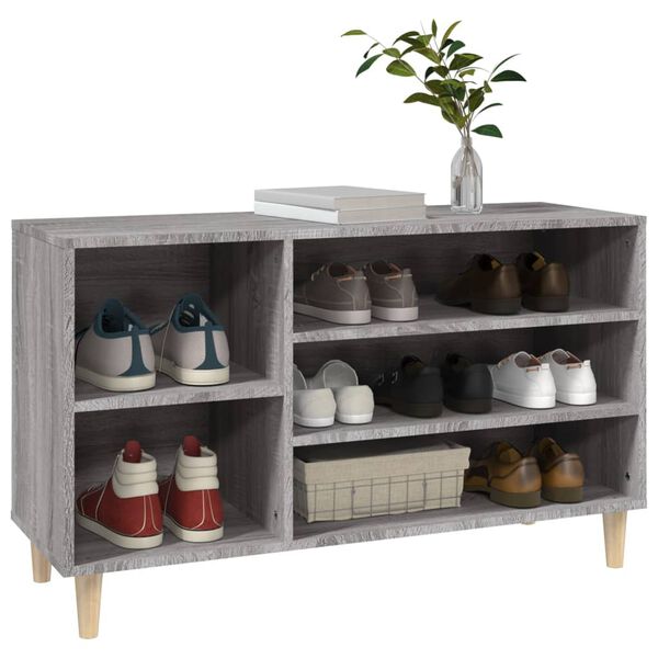 vidaXL Schuhregal Grau Sonoma 102x36x60 cm Holzwerkstoff
