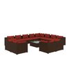 vidaXL 13-tlg. Garten-Lounge-Set mit Kissen Braun Poly Rattan