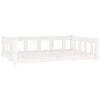 vidaXL Hundebett Wei&szlig; 105,5x75,5x28 cm Massivholz Kiefer