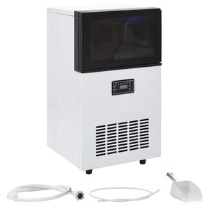 vidaXL Eisw&uuml;rfelmaschine Schwarz und Wei&szlig; 45 kg / 24 h