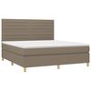 vidaXL Boxspringbett mit Matratze & LED Taupe 180x200 cm Stoff