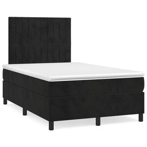 vidaXL Boxspringbett mit Matratze Schwarz 120x200 cm Samt