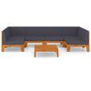 vidaXL 7-tlg. Garten-Lounge-Set mit Kissen Akazie Massivholz
