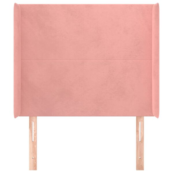 vidaXL Kopfteil mit Ohren Rosa 103x16x118/128 cm Samt