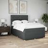 vidaXL Boxspringbett mit Matratze Dunkelgrau 140x200 cm Stoff