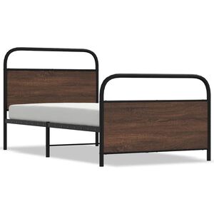 vidaXL Bettgestell ohne Matratze 90x190 cm Braun Eichen-Optik