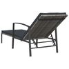 vidaXL Sonnenliege mit Auflage Poly Rattan Grau