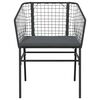 vidaXL 3-tlg. Garten-Essgruppe mit Kissen Schwarz Poly Rattan Glas