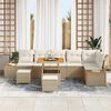 vidaXL Gartensofa-set 9 pcs Beige Poly-Rattan