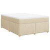 vidaXL Boxspringbett mit Matratze Creme 140x200 cm Stoff