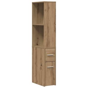 vidaXL Badschrank Schmal mit Rollen Artisan-Eiche Holzwerkstoff