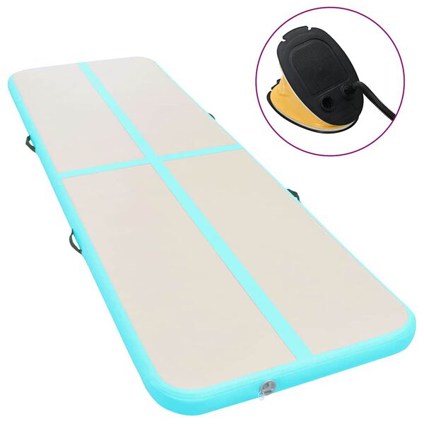 vidaXL Aufblasbares Gymnastik-Kissen mit Pumpe 500x100x10 cm PVC Gr&uuml;n
