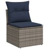 vidaXL 5-teiliges Gartensofa-Set mit Kissen, grau, Polyrattan