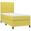 vidaXL Boxspringbett mit Matratze & LED Gr&uuml;n 100x200 cm Stoff
