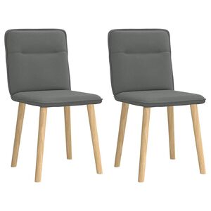 vidaXL Esszimmerst&uuml;hle 2 Stk. Dunkelgrau Stoff
