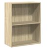 vidaXL B&uuml;cherregal 2 F&auml;cher Sonoma-Eiche 60x30x76,5 cm Holzwerkstoff