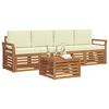 vidaXL Sofagarnituren 5 pcs Natur und Creme Massivholz Akazie