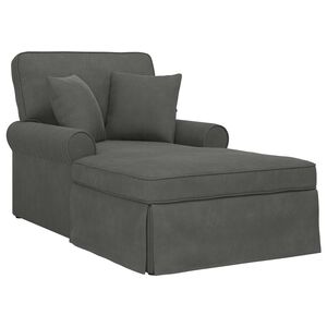 vidaXL Chaise Lounge mit Rock 3 stk. Dunkelgrau Cordstoff